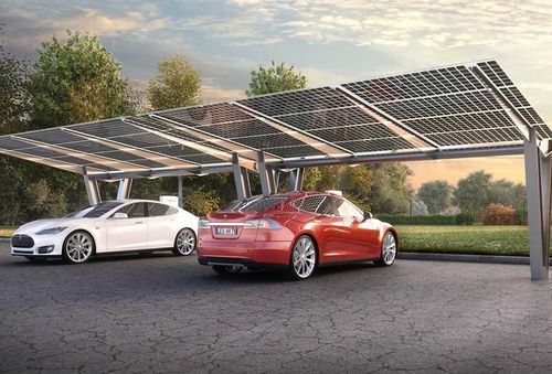 Tettoia per posto-auto contract - a2 solar - con pannelli solari / in acciaio