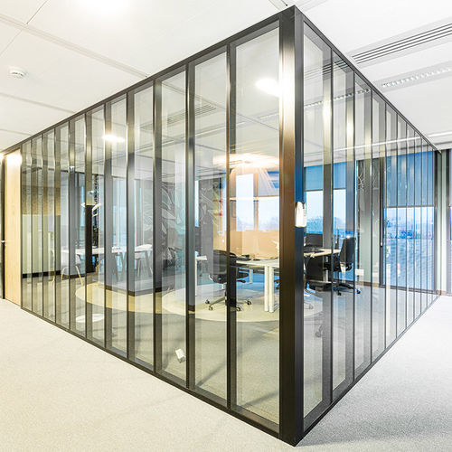 Parete amovibile - Partition® 26 - ABCD INTERNATIONAL - a vetrina / a doppi vetri / in legno