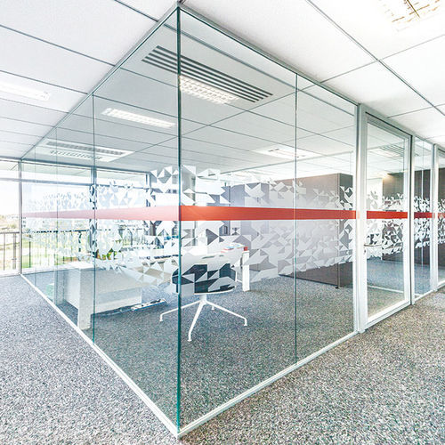 Parete amovibile - ID 1 - ABCD INTERNATIONAL - con bordi combacianti / a vetrina / in legno