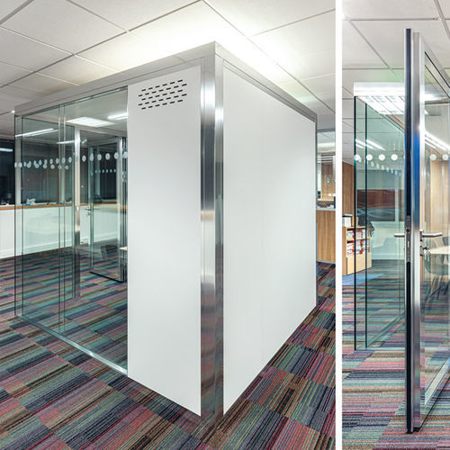 Parete amovibile - Meeting Cube® - ABCD INTERNATIONAL - in alluminio / a doppi vetri / professionale
