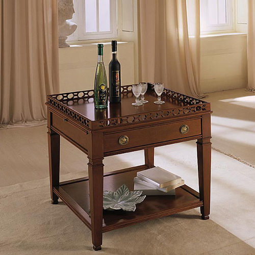 Tavolo d'appoggio classico - 619 - flli zorzella mobili - in legno / quadrato / con cassetti