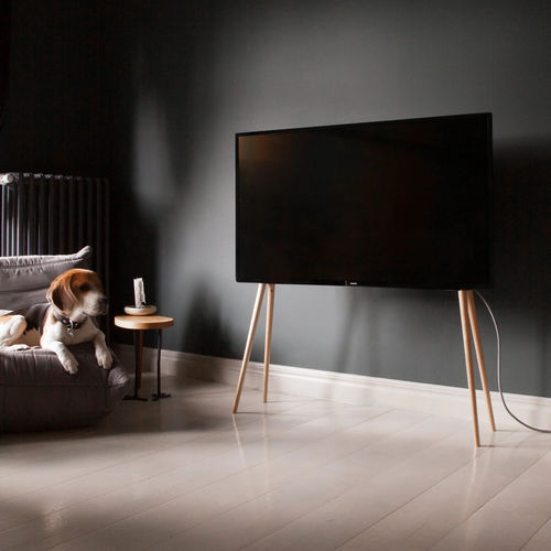 Supporto per TV da terra contemporaneo - Natural Glossy - Esthete LLC - in betulla / per uso residenziale / 55"