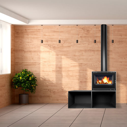 Stufa a legna - DIAMANTINE 70 EcoDesign - BELLIDO Manufacturas Metálicas, S.L. - 9 kW / a pavimento / contemporanea