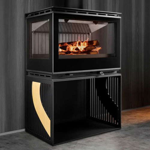 Stufa a legna - DIAMANTINE 80 FRONTAL LATERAL 3L - BELLIDO Manufacturas Metálicas, S.L. - 10 kW...20 kW / con piedi / a 3 facce