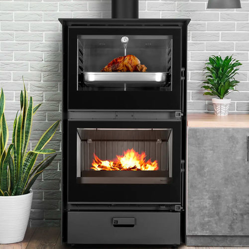 Stufa a legna - BAKE 70 - BELLIDO Manufacturas Metálicas, S.L. - 5 kW...10 kW / con piedi / contemporanea