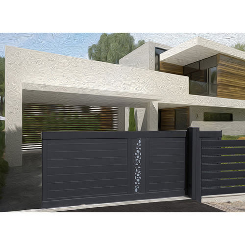 Cancello battente - PRESTIGE CLASSIC: C102 - Style Doors S.A. - scorrevole / in alluminio anodizzato / a lamelle
