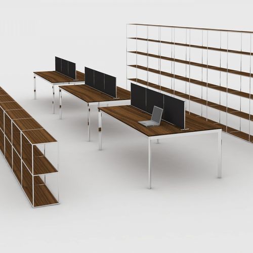 Tavolo da lavoro contemporaneo - CLASS - aamco - in legno / con supporto in metallo / rettangolare