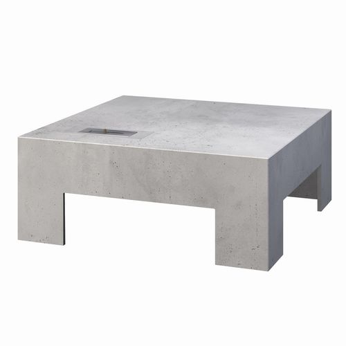 Tavolino basso contemporaneo - BREAK ON FIRE - Living Concrete Ltd - in vetro / in calcestruzzo / quadrato