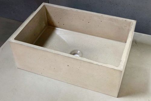 Lavabo da appoggio - SENSE - Living Concrete Ltd - in calcestruzzo / rettangolare / contemporaneo
