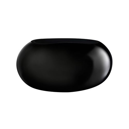 Vaso contemporaneo - SATIN - nude - in vetro / nero