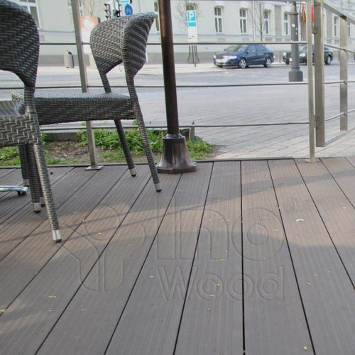 Listone per esterno in legno composito - INODECK CLASSIC - inowood - aspetto legno / con scanalature / contract