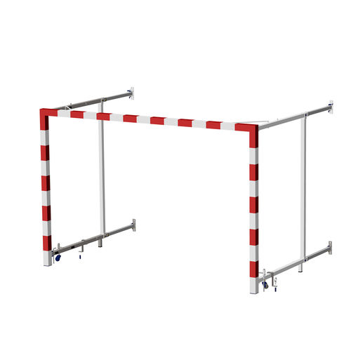 Porta da pallamano in acciaio galvanizzato - S16251 - SODEX SPORT - fissa / pieghevole / bianca e rossa