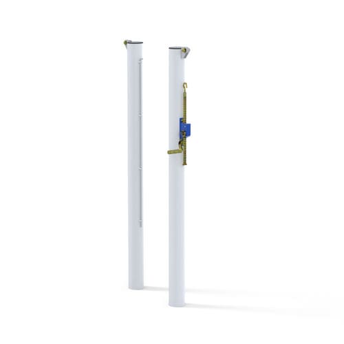 Palo da tennis con fissaggio a tasselllo - S25232 - SODEX SPORT - in acciaio galvanizzato / bianco / termolaccato