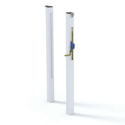 Palo da tennis con fissaggio a tasselllo - S25213 - SODEX SPORT - in acciaio galvanizzato / bianco / termolaccato