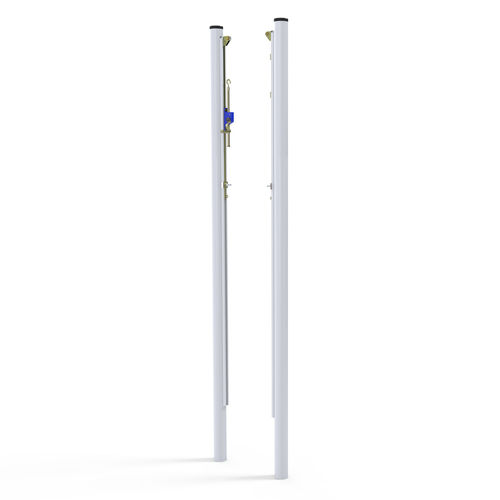 Palo da tennis con fissaggio a tasselllo - S30161 - SODEX SPORT - in acciaio galvanizzato / bianco / termolaccato