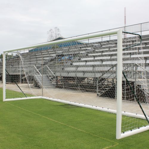 Porta da calcio in HDPE - S12862 - SODEX SPORT - bianca / nera / trapezoidale
