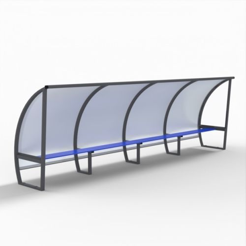 Panchina coperta da 10 persone - S11050G - SODEX SPORT - in alluminio / in policarbonato / grigia