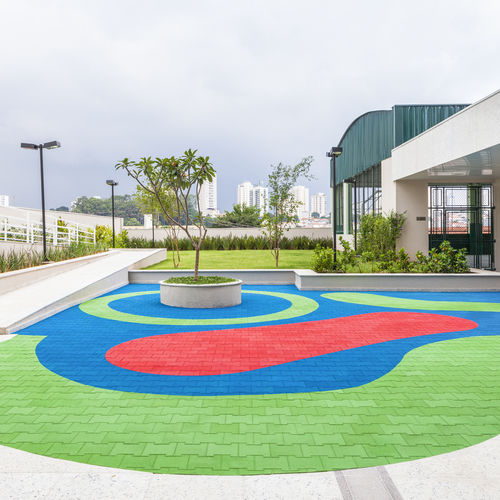 Pavimentazione in EPDM - IMPACT SOFT - DOUBLE T - RECYCLED RUBBER OR EPDM - AUBICON - RUBBER FLOORING AND INSULATION MATS - in gomma / per esterni / per parco giochi