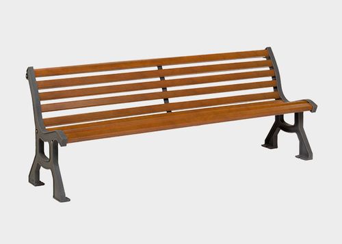 Panca per spazi pubblici classica - COMOD - Novatilu - in legno esotico / con schienale