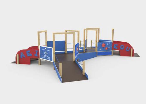 Struttura ludica per parco giochi - JUEGOS ADAPTADOS : POL - Novatilu - in plastica / in legno / in metallo