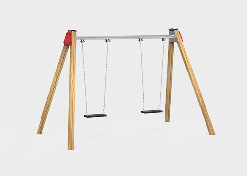 Altalena in legno - COLUMPIOS : CLOK - Novatilu - in metallo / in plastica / per parco giochi