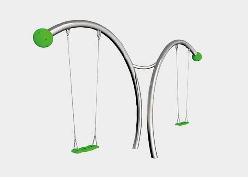Altalena in acciaio inossidabile - COLUMPIOS : ARCO - Novatilu - in plastica / per parco giochi / doppia
