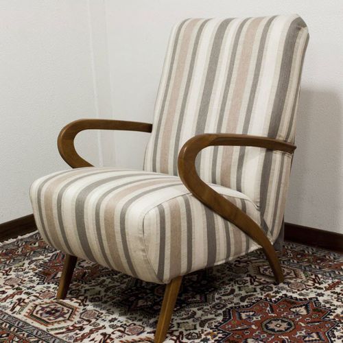 Poltrona classica - IRIS - VAMA Divani - in tessuto / in legno / a schienale alto
