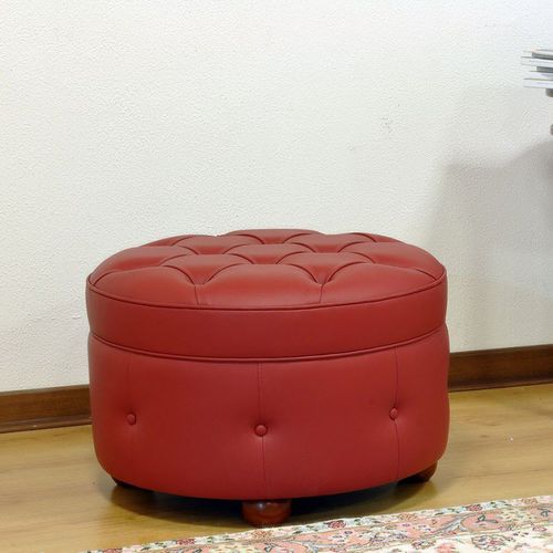 Poggiapiedi chesterfield - GIOTTO - VAMA Divani - in tessuto / in pelle