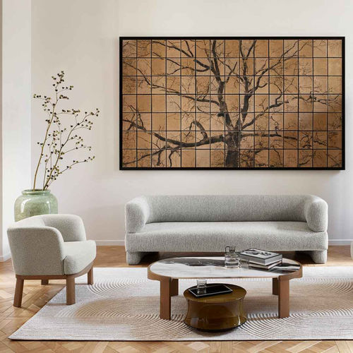 Divano contemporaneo - Hinoki - CFOC - in tessuto / con braccioli / grigio