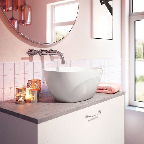 Lavabo da appoggio - CONTENTO® - JACUZZI - in Solid Surface / lucido / ovale