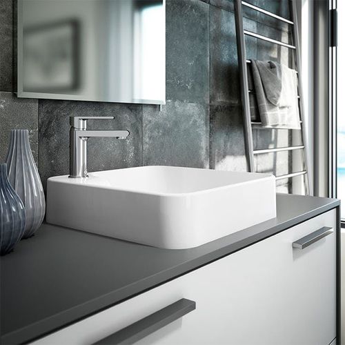Lavabo da appoggio - NERINA® - JACUZZI - in Solid Surface / quadrato / 1 foro