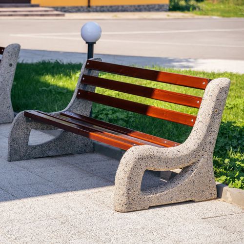 Panca per spazi pubblici contemporanea - 2 - Encho Enchev - ETE - in legno / in calcestruzzo ad alte prestazioni / in calcestruzzo fibrorinfrozato