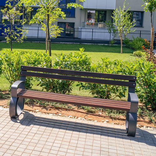 Panca per spazi pubblici contemporanea - 87 - Encho Enchev - ETE - in bambù / in acciaio galvanizzato / in acciaio con rivestimento a polvere