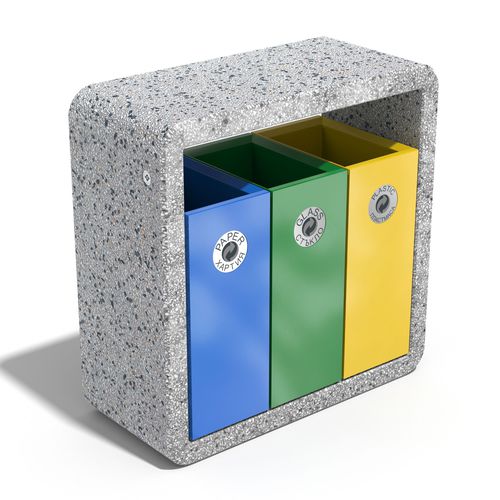 Portarifiuti pubblico - 245 R - Encho Enchev - ETE - per raccolta differenziata / da appoggio / in acciaio galvanizzato