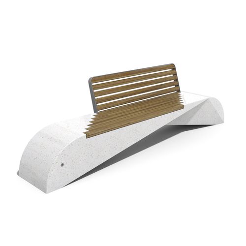Panca per spazi pubblici contemporanea - 248 - Encho Enchev - ETE - in legno esotico / in iroko / in bambù