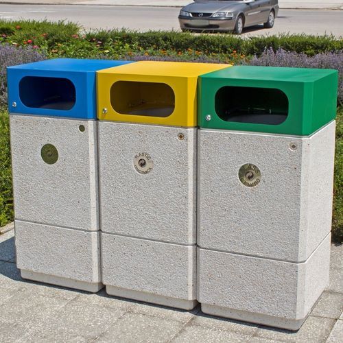 Portarifiuti pubblico - 215 R - Encho Enchev - ETE - per raccolta differenziata / da appoggio / in acciaio galvanizzato