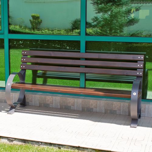 Panca per spazi pubblici contemporanea - 48 - Encho Enchev - ETE - in bambù / in acciaio galvanizzato / in acciaio con rivestimento a polvere