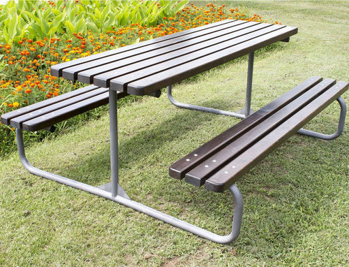 Tavolo da picnic contemporaneo - 113 - Encho Enchev - ETE - in legno / con supporto in acciaio galvanizzato / con supporto in acciaio termolaccato