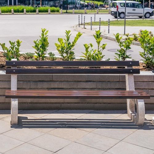 Panca per spazi pubblici contemporanea - 142 - Encho Enchev - ETE - in legno / in calcestruzzo ad alte prestazioni / in calcestruzzo fibrorinfrozato
