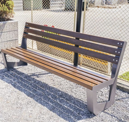 Panca per spazi pubblici contemporanea - 144 - Encho Enchev - ETE - in bambù / in acciaio galvanizzato / in acciaio con rivestimento a polvere