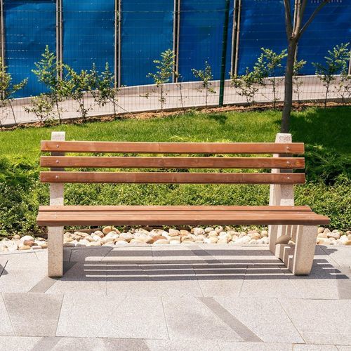Panca per spazi pubblici contemporanea - 39 - Encho Enchev - ETE - in legno / in calcestruzzo ad alte prestazioni / in calcestruzzo fibrorinfrozato