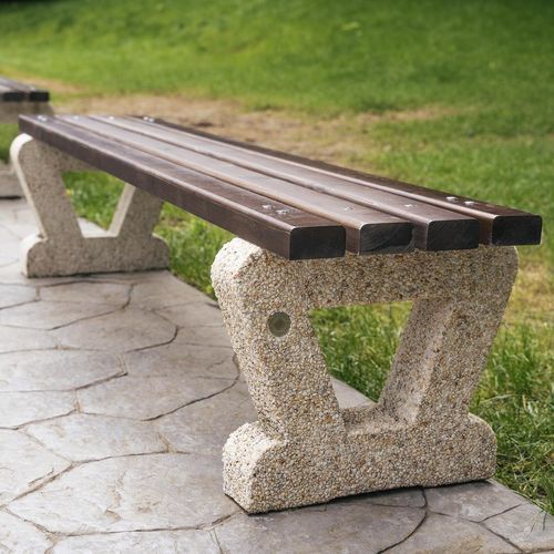Panca per spazi pubblici classica - 110 - Encho Enchev - ETE - in legno / in calcestruzzo ad alte prestazioni / in calcestruzzo fibrorinfrozato