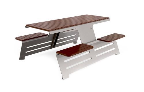 Set tavolo e panca contemporaneo - 389 - Encho Enchev - ETE - in legno / in metallo / urbano