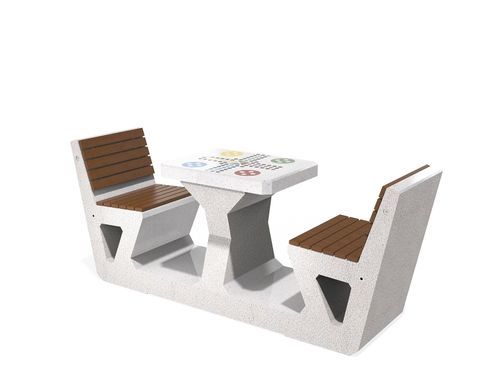 Set tavolo e panca contemporaneo - 282 - Encho Enchev - ETE - in legno / in calcestruzzo / da esterno