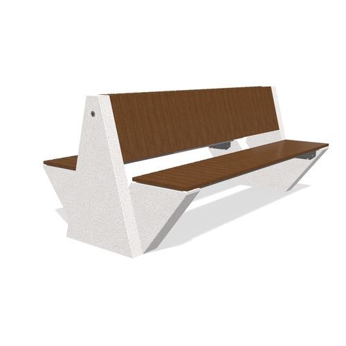 Panca da giardino contemporanea - 357 - Encho Enchev - ETE - in calcestruzzo ad alte prestazioni / in legno massiccio / in iroko