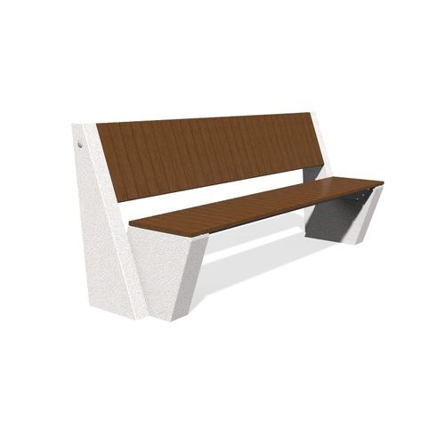 Panca per spazi pubblici contemporanea - 355 - Encho Enchev - ETE - in teak / in granito / in noce
