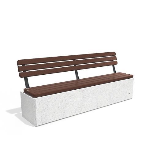 Panca da giardino contemporanea - 179 - Encho Enchev - ETE - in acciaio inossidabile / in HPL / in calcestruzzo ad alte prestazioni