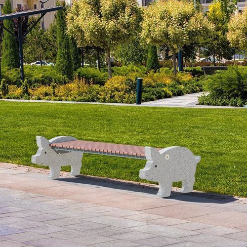 Panca per spazi pubblici design originale - PIGLET 453 - Encho Enchev - ETE - in composito / in acciaio con rivestimento a polvere / in HPL