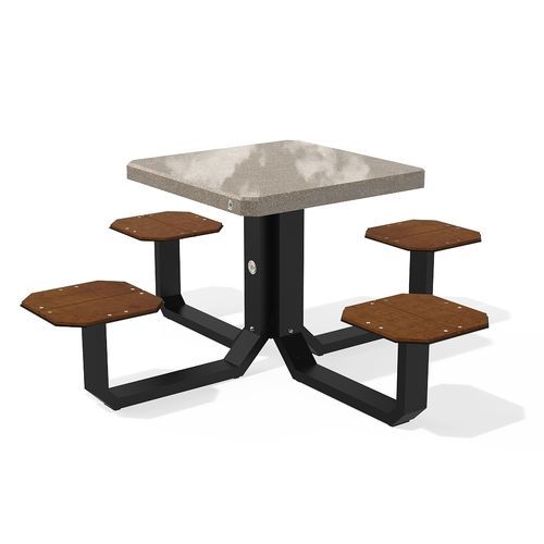 Tavolo da picnic contemporaneo - MODEL 425 - Encho Enchev - ETE - in cemento armato / con supporto in acciaio inossidabile / quadrato