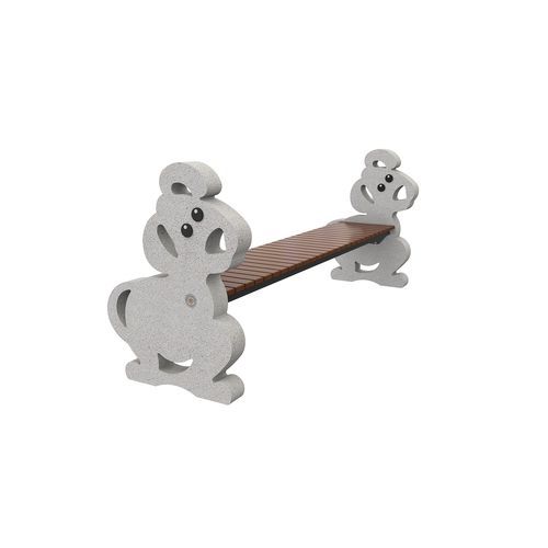 Panca per spazi pubblici in metallo - DOG 455 - Encho Enchev - ETE - in calcestruzzo / in legno / senza schienale